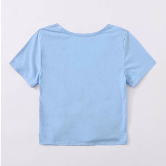 Drawstring Front Tie Tee - Picture 3 of 3